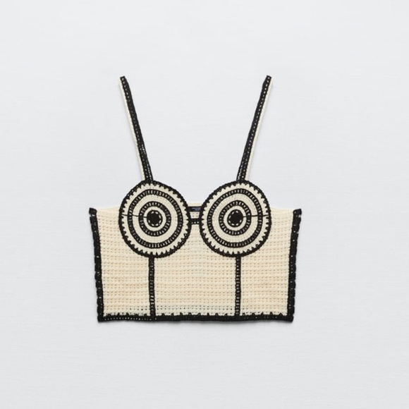 Zara Crochet Corset Crop top bustier - Picture 2 of 11